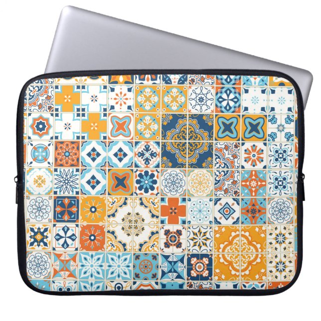 Naadloos patroon met Portugese tegels. illus Laptop Sleeve (Voorkant)