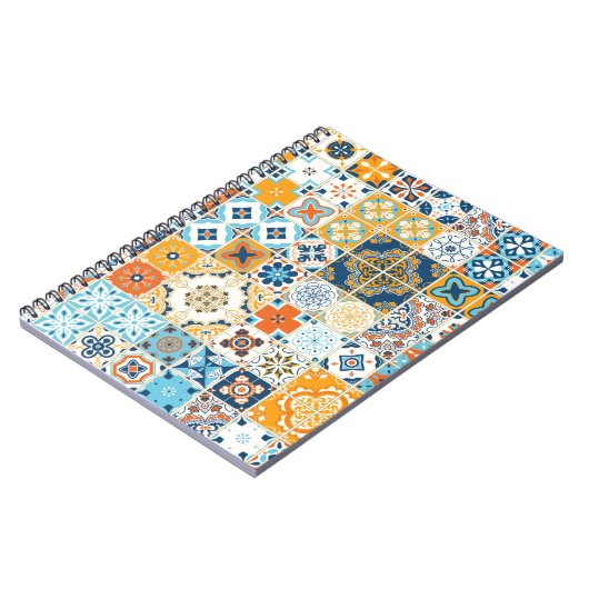 Naadloos patroon met Portugese tegels. illus Notitieboek (Linkerzijde)