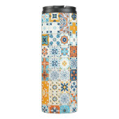 Naadloos patroon met Portugese tegels. illus Thermosbeker (Achterkant)