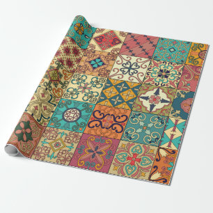 Naadloos patroon met portugese tegels in talavera cadeaupapier