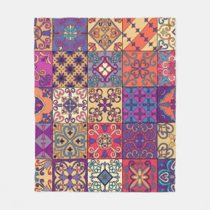Naadloos patroon met portugese tegels in talavera fleece deken