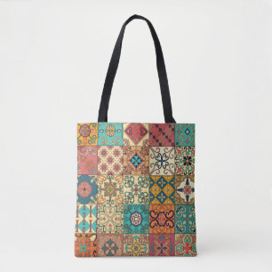 Naadloos patroon met portugese tegels in talavera tote bag