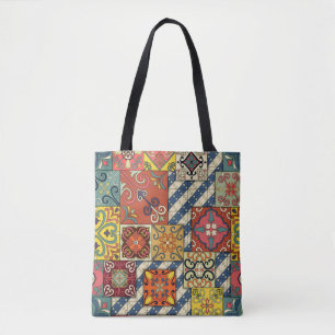 Naadloos patroon met portugese tegels in talavera tote bag