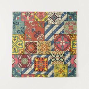 Naadloos patroon met portugese tegels in talavera wandkleed