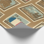naadloos patroon met postzegels op het thema van cadeaupapier (Hoek)