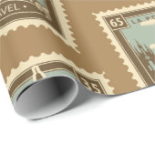 naadloos patroon met postzegels op het thema van cadeaupapier (Rol Hoek)