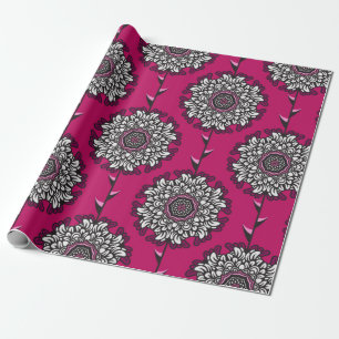Naadloos patroon met prachtige grafische bloemen cadeaupapier