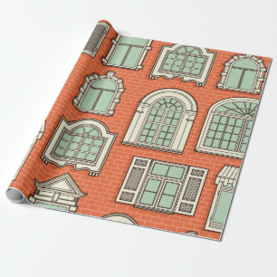Naadloos patroon met ramen. cadeaupapier