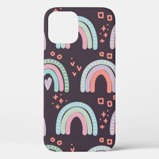 naadloos patroon met regenbogen en regendruppels Case-Mate iPhone case (Achterkant)