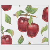 Naadloos patroon met rode appels. Realistisch vint Cadeaupapier (Vlak)