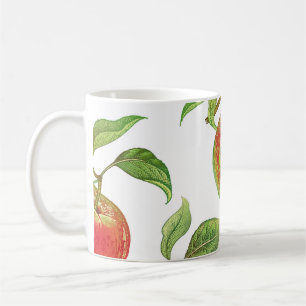 Naadloos patroon met rode appels. Realistisch vint Koffiemok