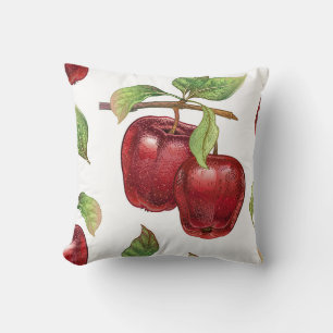 Naadloos patroon met rode appels. Realistisch vint Kussen