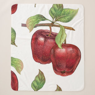 Naadloos patroon met rode appels. Realistisch vint Sherpa Deken