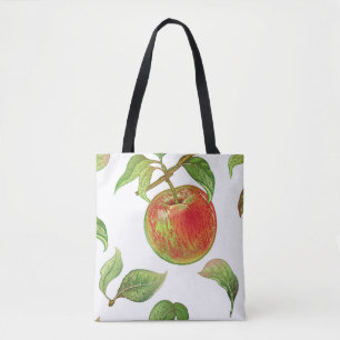 Naadloos patroon met rode appels. Realistisch vint Tote Bag