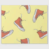 Naadloos patroon met  rode sneakers, hand dr cadeaupapier (Vlak)