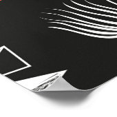 Naadloos patroon met rode vossen op een donkere ac poster (Hoek)