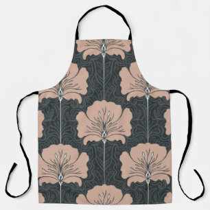 naadloos patroon met roze bloemen. Art. Schort