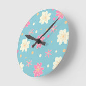 Naadloos patroon met roze en witte bloemen ronde klok (Hoek)