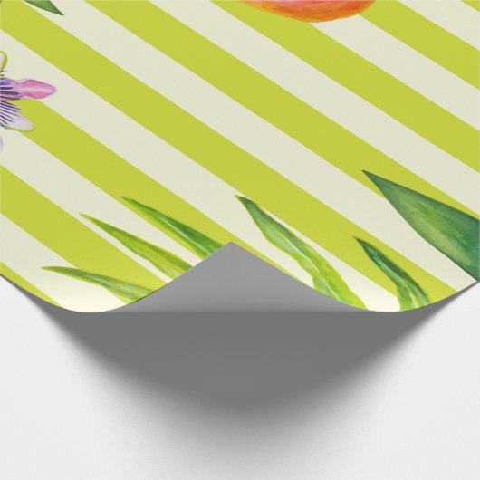 naadloos patroon met roze flamingo en exotische tr cadeaupapier (Hoek)