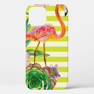 naadloos patroon met roze flamingo en exotische tr Case-Mate iPhone case