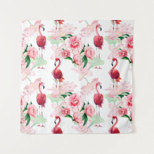 Naadloos patroon met roze flamingo wandkleed