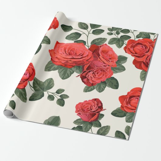 Naadloos patroon met rozen cadeaupapier (Uitgerold)