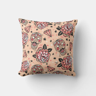 Naadloos patroon met rozen, diamanten en kussen