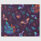 Naadloos patroon met ruimtevlinder, kristallen, h cadeaupapier (Vlak)