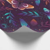 Naadloos patroon met ruimtevlinder, kristallen, h cadeaupapier (Hoek)