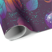 Naadloos patroon met ruimtevlinder, kristallen, h cadeaupapier (Rol Hoek)