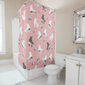 naadloos patroon met schaatsen voor rollen en cass douchegordijn (In situ)