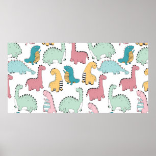 naadloos patroon met schattig gekleurd, helder, ro poster