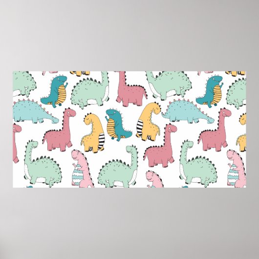 naadloos patroon met schattig gekleurd, helder, ro poster (Voorkant)