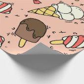 Naadloos patroon met schattig ijs en lolly's cadeaupapier (Hoek)