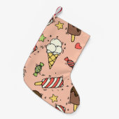 Naadloos patroon met schattig ijs en lolly's kleine kerstsok (Voorkant (Hangend))