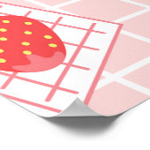 Naadloos patroon met schattige aardbeienmelk van c poster (Hoek)