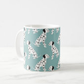 Naadloos patroon met schattige dalmatiaan koffiemok (Voorkant links)