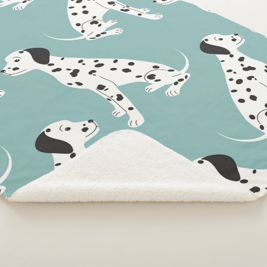 Naadloos patroon met schattige dalmatiaan sherpa deken (3/4)