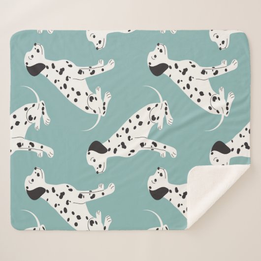 Naadloos patroon met schattige dalmatiaan sherpa deken (Voorkant (horizontaal))