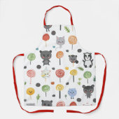 Naadloos patroon met schattige dieren schort (Voorkant)