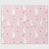 Naadloos patroon met schattige eend met hart op ro cadeaupapier (Vlak)