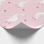Naadloos patroon met schattige eend met hart op ro cadeaupapier (Hoek)
