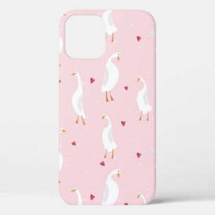 Naadloos patroon met schattige eend met hart op ro Case-Mate iPhone case