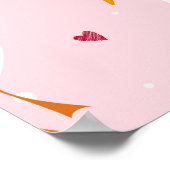 Naadloos patroon met schattige eend met hart op ro poster (Hoek)