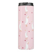 Naadloos patroon met schattige eend met hart op ro thermosbeker (Achterkant)