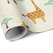 Naadloos patroon met schattige giraffen en bomen,  cadeaupapier (Rol Hoek)