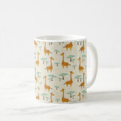 Naadloos patroon met schattige giraffen en bomen, koffiemok (Voorkant rechts)