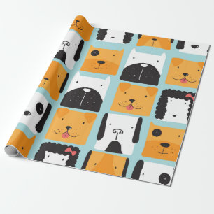 Naadloos patroon met schattige honden. cadeaupapier