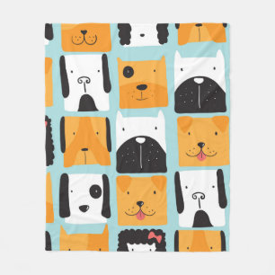 Naadloos patroon met schattige honden. fleece deken