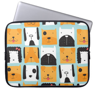 Naadloos patroon met schattige honden.  laptop sleeve